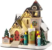 Lemax candlelight church verlicht kersthuisje Caddington Village 2025 - afbeelding 1