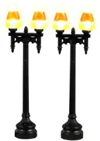 Lemax candy corn street light, set of 2, b/o (4.5v verlichte straatlantaarn Spooky Town 2023 - afbeelding 1