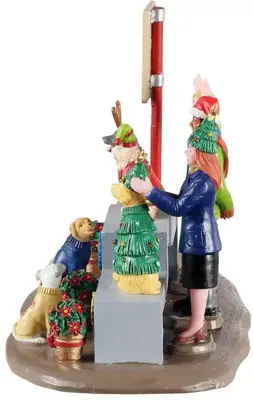 Lemax canine holiday sweater contest kerstdorp tafereel Caddington Village 2021 - afbeelding 3