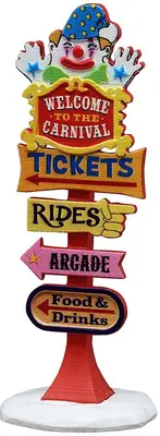 Lemax carnival welcome sign kerstdorp accessoire Carnival 2025 - afbeelding 1