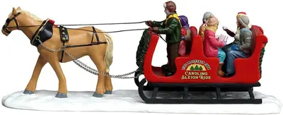 Lemax caroling sleigh ride kerstdorp tafereel Harvest Crossing 2026 - afbeelding 4