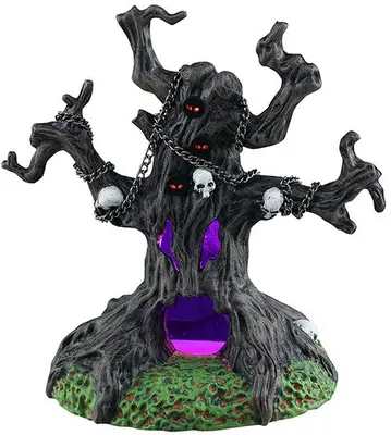 Lemax chained spooky tree verlicht tafereel Spooky Town 2025 - afbeelding 1
