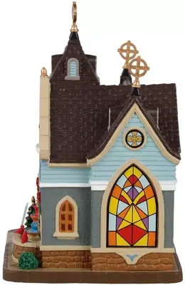 Lemax chapel of everlasting life verlichte kerk Caddington Village 2021 - afbeelding 3