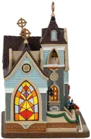 Lemax chapel of everlasting life verlichte kerk Caddington Village 2021 - afbeelding 2