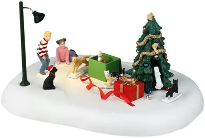 Lemax christmas cats bewegend kerstdorp tafereel 2024 - afbeelding 1