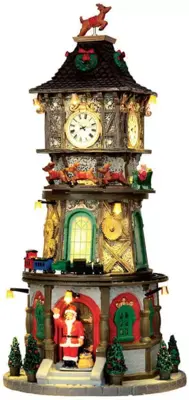 Lemax christmas clock tower bewegend kersthuisje 2014 - afbeelding 1