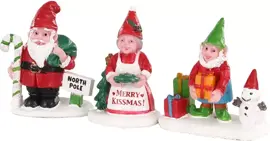 Lemax christmas garden gnomes s/3 kerstdorp accessoire 2020 - afbeelding 1