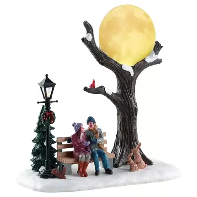 Lemax christmas moon verlicht kerstdorp tafereel Vail Village 2018 - afbeelding 1