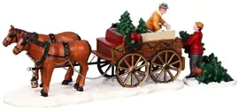 Lemax christmas tree wagon s/2 kerstdorp tafereel Caddington Village 2004 - afbeelding 3