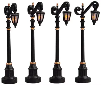 Lemax colonial street lamp s/4 verlichte straatlantaarn 2005 - afbeelding 1