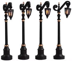 Lemax colonial street lamp s/4 verlichte straatlantaarn 2005 - afbeelding 1