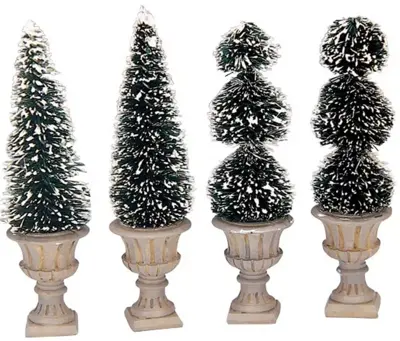 Lemax cone-shaped & sculpted topiaries s/4 kerstdorp accessoire 2003 - afbeelding 1