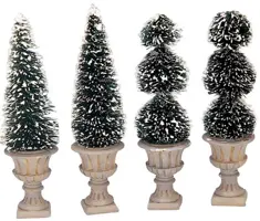Lemax cone-shaped & sculpted topiaries s/4 kerstdorp accessoire 2003 - afbeelding 1