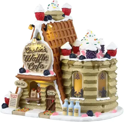 Lemax cookie's waffle café verlicht kersthuisje Sugar 'N' Spice 2024 - afbeelding 1