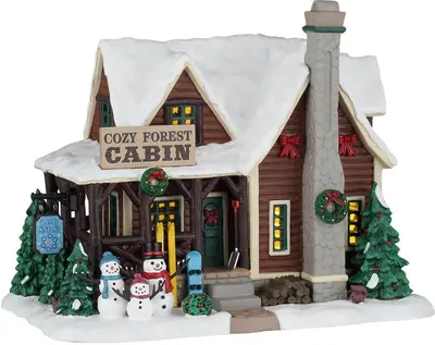 Lemax cozy forest cabin verlicht kersthuisje Vail Village 2026 - afbeelding 1