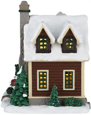Lemax cozy forest cabin verlicht kersthuisje Vail Village 2026 - afbeelding 3