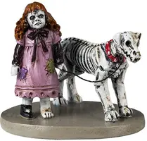 Lemax creepy doll & dog halloween figuur Spooky Town 2025 - afbeelding 1