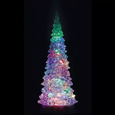 Lemax crystal lighted tree 4 color verlichte boom 2019 - afbeelding 1
