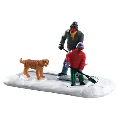 Lemax dad gets help kerstdorp figuur type 3 Vail Village 2018 - afbeelding 1