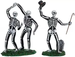 Lemax dancing skeletons s/2 halloween figuur Spooky Town 2007 - afbeelding 1