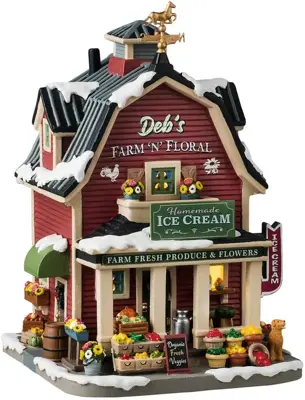 Lemax deb's farm 'n' floral verlicht kersthuisje Harvest Crossing 2024 - afbeelding 1