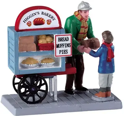 Lemax delivery bread cart kerstdorp figuur type 4 Caddington Village 2019 - afbeelding 1