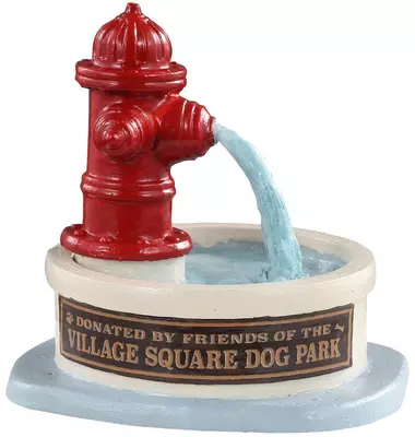Lemax dog park water fountain kerstdorp accessoire 2021 - afbeelding 1