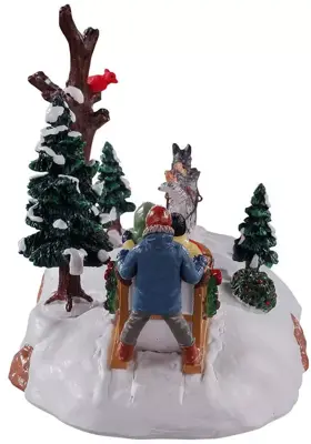 Lemax dog sledding afternoon kerstdorp tafereel Vail Village 2021 - afbeelding 3