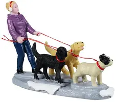 Lemax dog walker kerstdorp figuur type 3 2025 - afbeelding 1