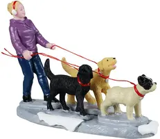 Lemax dog walker kerstdorp figuur type 3 2025 - afbeelding 2