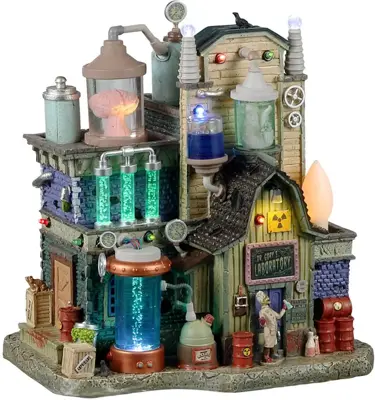 Lemax dr. gory's laboratory verlicht huisje Spooky Town 2022 - afbeelding 1
