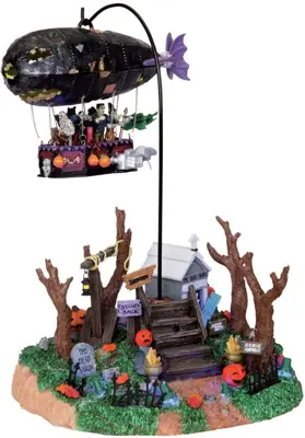 Lemax dreaded zeppelin, w/4.5v ad. bewegend tafereel Spooky Town 2010 - afbeelding 1