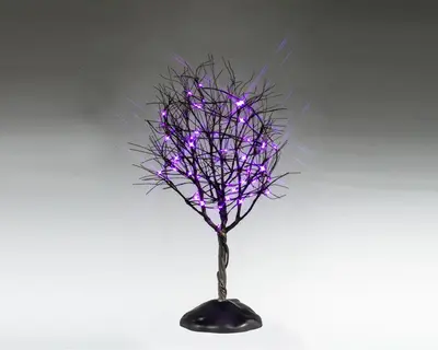 Lemax dry tree with purple lights verlichte boom Spooky Town 2025 - afbeelding 1