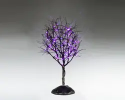 Lemax dry tree with purple lights verlichte boom Spooky Town 2025 - afbeelding 1