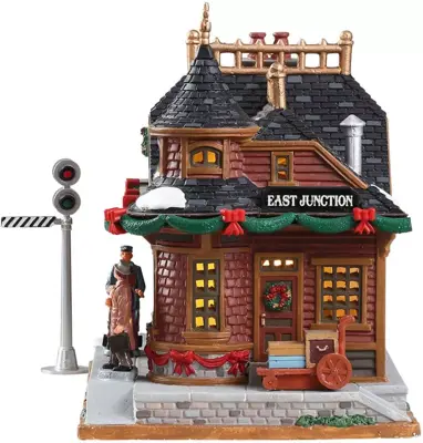 Lemax east junction station verlicht kersthuisje Caddington Village 2018 - afbeelding 2