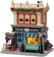 Lemax east village barber shop verlicht kersthuisje Caddington Village 2021 - afbeelding 1