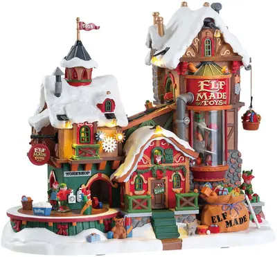 Lemax elf made toy factory bewegend kersthuisje Santa's Wonderland 2018 - afbeelding 1