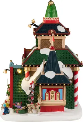 Lemax elwood's elf lodge verlicht kersthuisje Santa's Wonderland 2025 - afbeelding 6