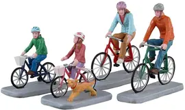 Lemax family bike ride, set of 4 kerstdorp figuur type 6 Caddington Village 2023 - afbeelding 1