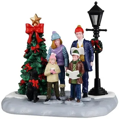 Lemax family caroling kerstdorp tafereel Vail Village 2025 - afbeelding 1