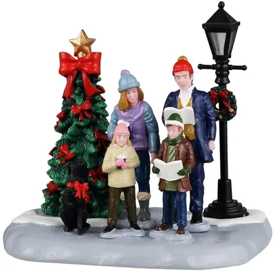 Lemax family caroling kerstdorp tafereel Vail Village 2025 - afbeelding 2