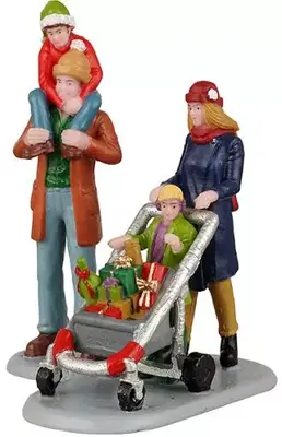 Lemax family holiday shopping spree s/2 kerstdorp figuur type 5 Vail Village 2022 - afbeelding 1