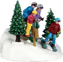 Lemax family ski day kerstdorp tafereel Vail Village 2026 - afbeelding 2