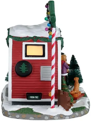 Lemax farm fresh christmas trees verlicht kersthuisje Vail Village 2023 - afbeelding 2