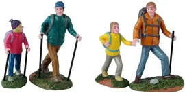 Lemax father and daughter hikers s/4 kerstdorp figuur type 5 Vail Village 2024 - afbeelding 1