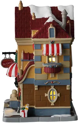 Lemax father christmas gift shop verlicht kersthuisje Caddington Village 2026 - afbeelding 3