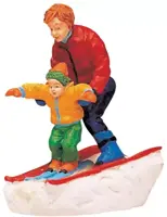 Lemax father & son skiing kerstdorp figuur type 2 Vail Village 1996 - afbeelding 1