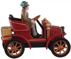 Lemax first car in town kerstdorp tafereel Caddington Village 2020 - afbeelding 2