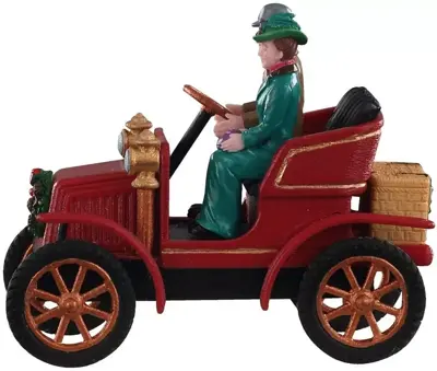 Lemax first car in town kerstdorp tafereel Caddington Village 2020 - afbeelding 3