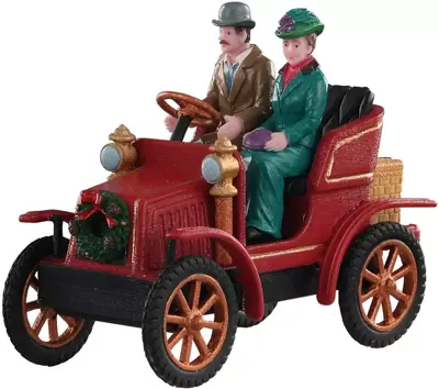 Lemax first car in town kerstdorp tafereel Caddington Village 2020 - afbeelding 1